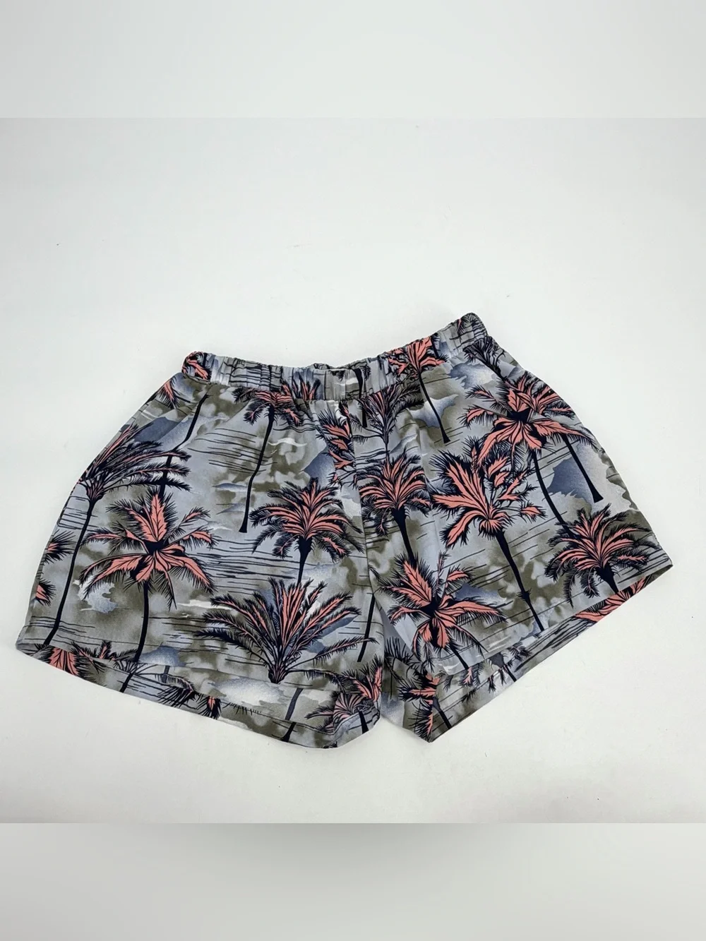 The Impeccable Pig Shorts Womens S Palm Print Polyester Tropical Pull On Pockets